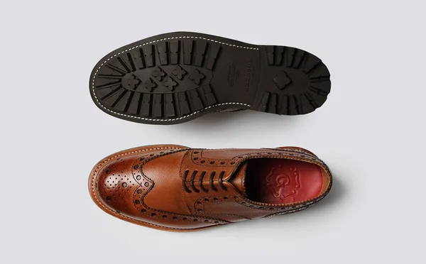 Grenson Archie Big Punch Brogue Shoes - Tan - Tan, 8.5