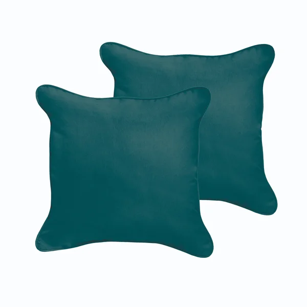 Moaic Sloane Teal 20 x 20-inch Indoor/ Outdoor Corded Edge Pillow Set