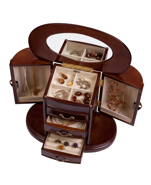 Mele & Co. Heloise Wooden Jewelry Box (Walnut Finish)