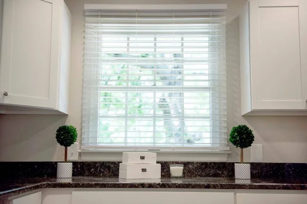 Wave Contour 2-in Slat Width 26-in x 60-in Cordless Soft White Faux Wood Room Darkening Full-view Standard Plantation Blinds - W