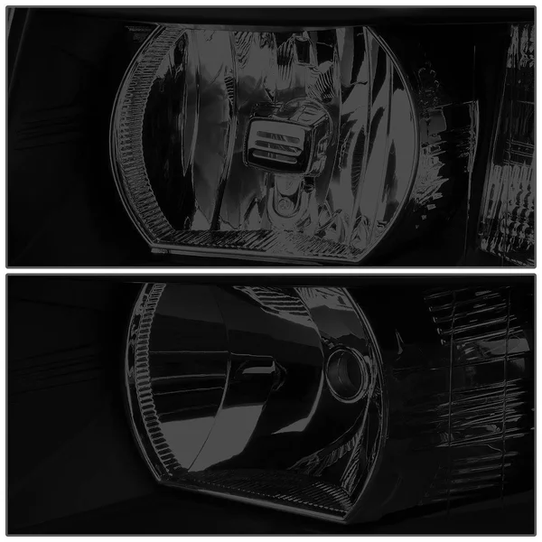 DNA Motoring for 07-14 Chevy Silverado 1500 2500 3500 LED DRL Strip Headlight Smoked Housing Clear Corner Headlamp 08 09 10 11