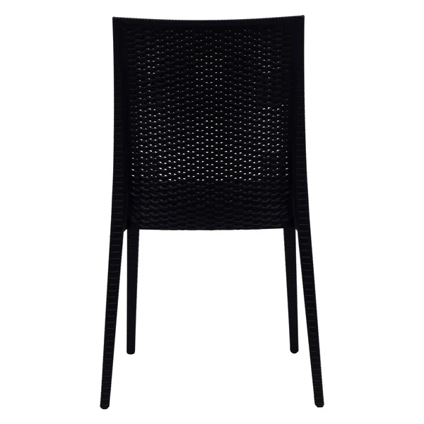 LeisureMod Weave Mace Indoor Outdoor Set of 2 Dining Chair Mc19or2 - Orange