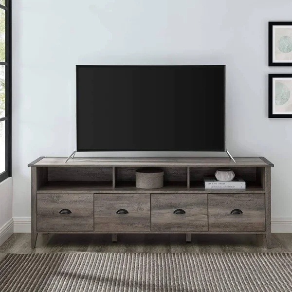 Walker Edison Clair 70 Industrial Farmhouse 4-Drawer TV Stand