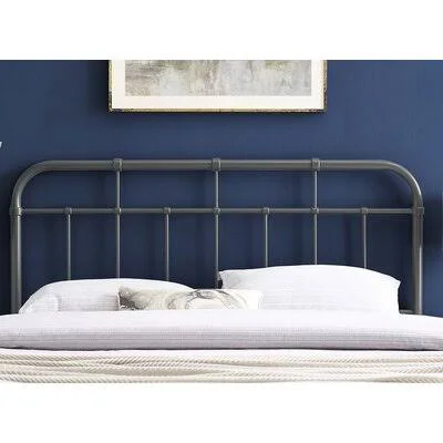 Brooksdale Classic Metal Headboard Everly Quinn Size: Twin, Color: Gray