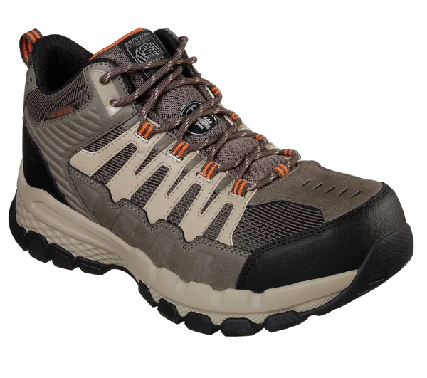 Skechers Men's Work Queznell Steel Toe Waterproof Boot, Light Tan