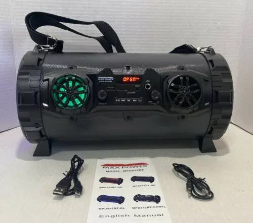 Max Power MPD552BZ Portable Speaker W/5.5 Subwoofers Bass Controller Equalizer