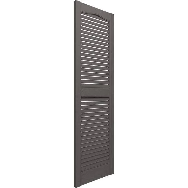 Mid-America LL1S12X05200TG 12x22W x 52x22H Lifetime Vinyl - Standard Cathedral Top Center Mullion, Open Louver Shutters, w/Instal
