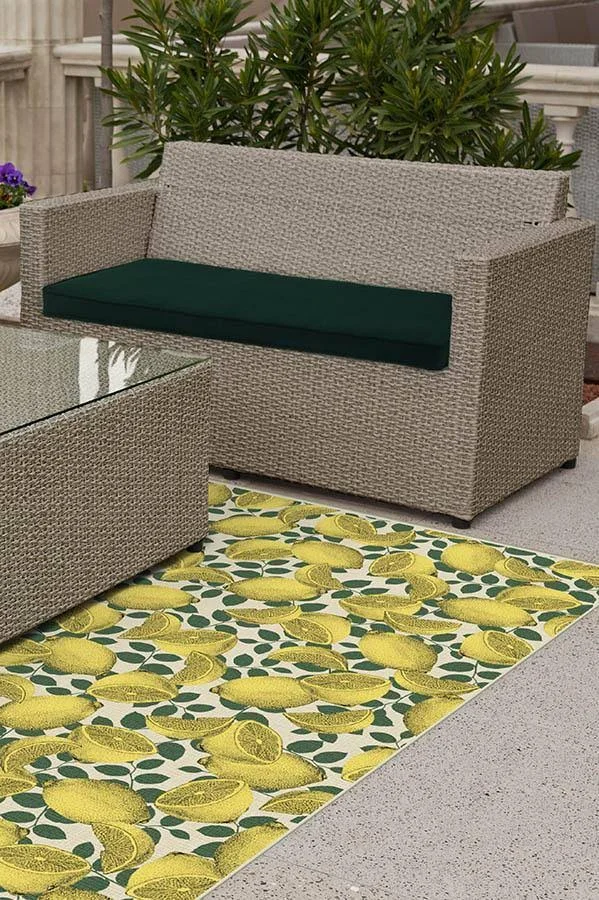5&x7&, Machine Washable Area Rug, Kid & Pet Friendly, Outdoor Rug, Outdoor Limoncello Yellow Rug, Ruggable