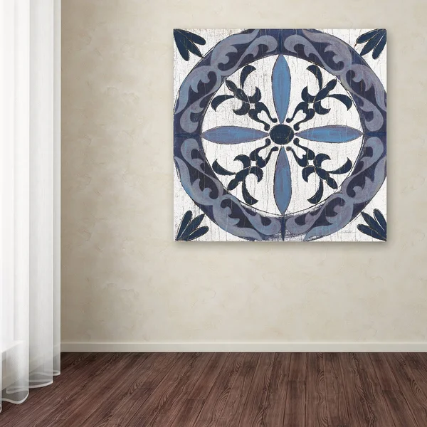 Trademark Art Silvia Vassileva 'Downtown II Indigo and Cream' Canvas Art