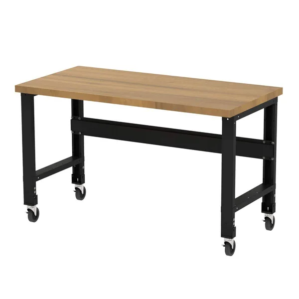 Borroughs Adjustable Height Hardwood Top Workbench with Caster Kit - 30 in x 60 in