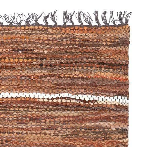 Home Furnishings by Larry Traverso Tucson Leather Rug 44-Inches 72-Inches Brown