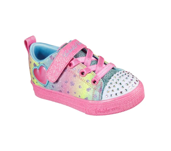Skechers Infant Girls& Twinkle Toes Shuffle Lite Lil Heartbursts Sneaker