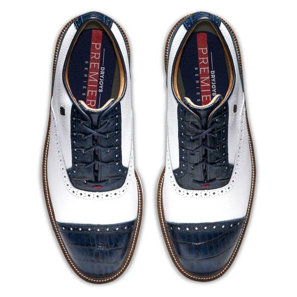 FootJoy Men's Premiere Series-Tarlow Golf Shoe, White/Navy, 11.5 Wide