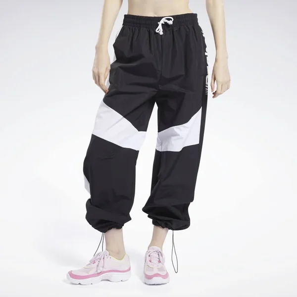 Reebok Meet You There Woven Wide-Leg Pants, Size Large, Black