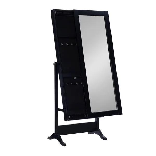 Powell Black Sliding Jewelry Armoire