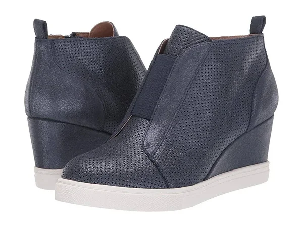 Women's Linea Paolo Felicia II Wedge Bootie Sapphire Suede, 12 M