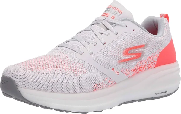 Skechers Women's GOrun Ride 8 Hyper Running Shoe, Light Gray/Pink