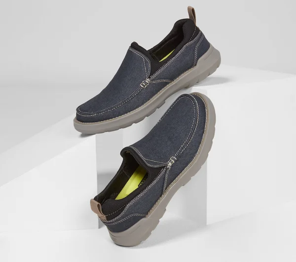 Men's Skechers Relaxed Fit Doveno Hangout Slip-On - Navy - Size 10.5