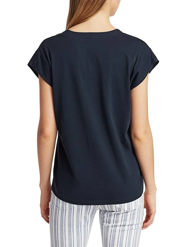 Frame Le Mid Rise V-Neck Tee Blanc