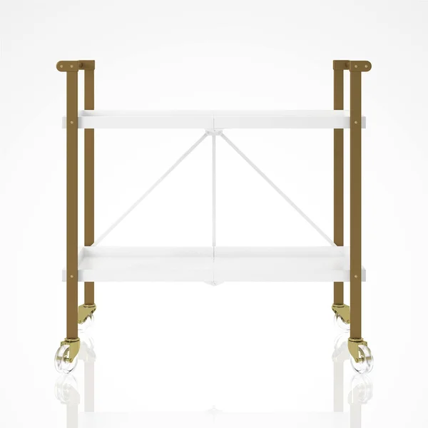CosmoLiving by Cosmopolitan Trevia Folding Cart (Gold/White)