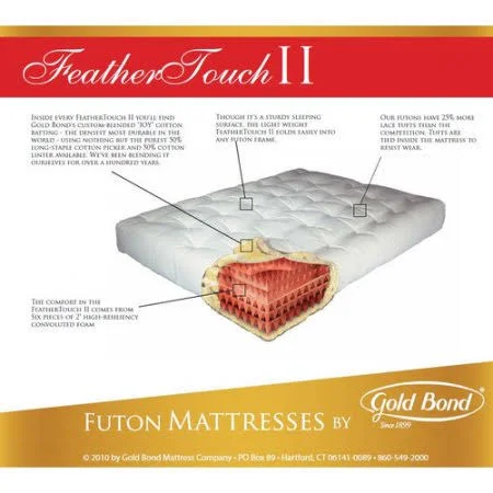 Gold Bond Feather Touch 7x22 Futon Mattress Size: Twin, Color: Chocolate