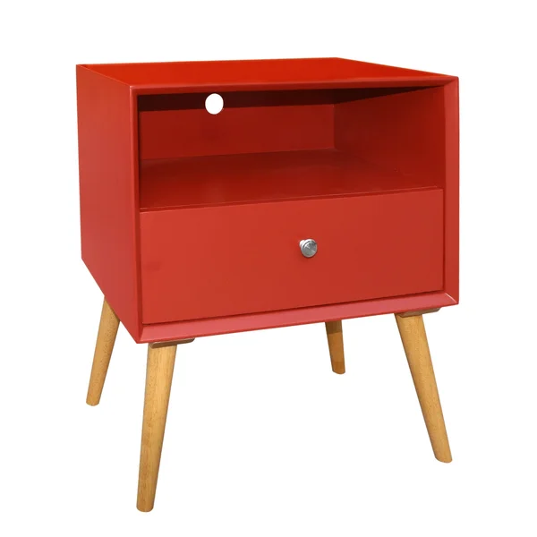 Porthos Home Side Table/Nightstand with Drawer - Red