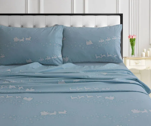 Tribeca Living Comfy Stripe 170-GSM Cotton Flannel Printed Extra Deep Pocket Sheet Set - Size: Twin