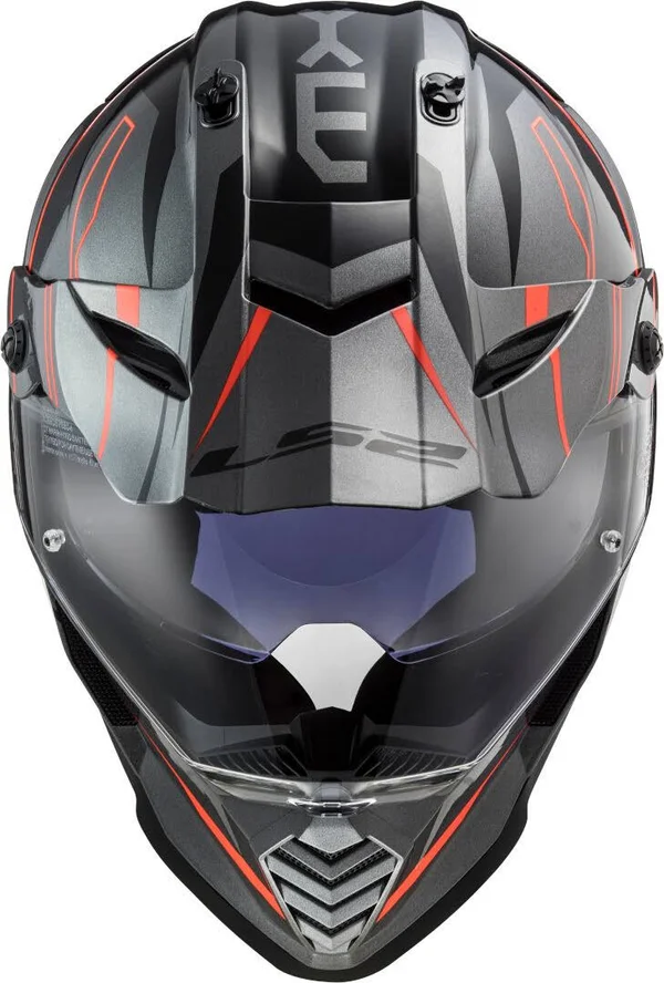 LS2 - Helmet MX436 Pioneer Evo Knight Titanium - Fluo Orange - Size S