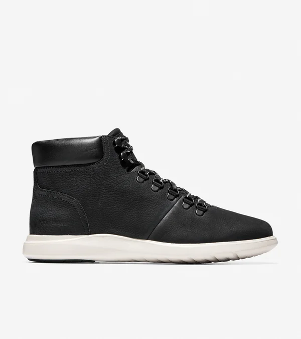 Cole Haan Grand Plus Essex Hiker Men's Black Lightweight Leather Boots #C30190