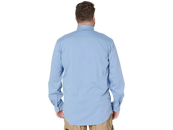 Carhartt Men's Medium Blue Flame-Resistant Force Cotton Hybrid Shirt