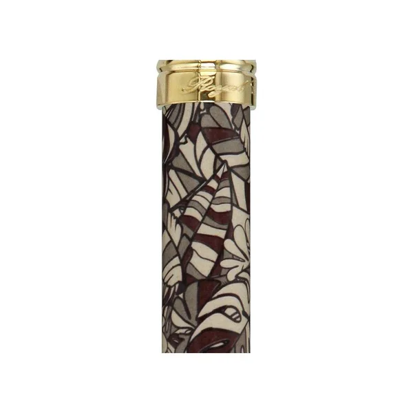 Bahama Leaf Folding Adjustable Designer Derby Walking Cane with Engraved Collar