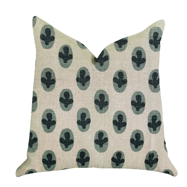 Plutus 20x22 x 20x22 Cacti Pear Luxury Throw Pillow in Green and Beige Color