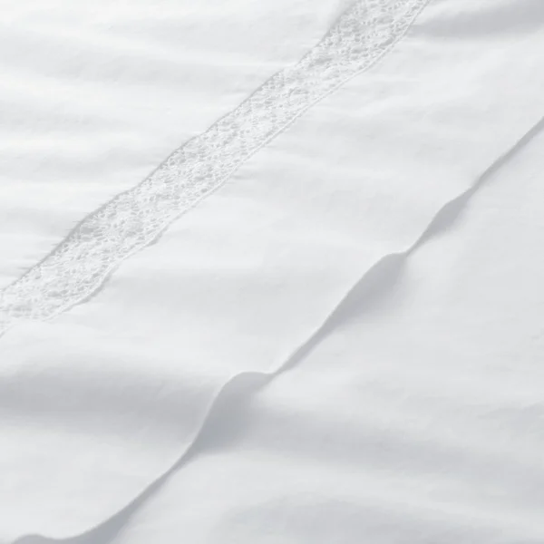 Soft Wash Vintage Crochet Lace Sheet Set - King - Grey/Blue