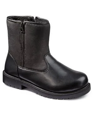 Haband Men's Thermal King Double-Zip Boots - Black, Size 10.5 EEE, 3E