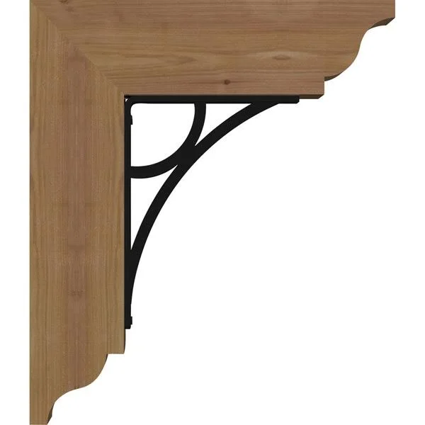 Ekena Millwork 3 1/2x22W x 15 1/2x22D x 18x22H Galveston Traditional Ironcrest Smooth BRACKET, Western Red Cedar (2x22W x 7 1/2x