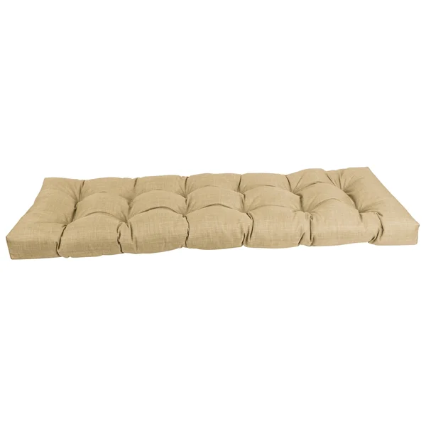 Blazing Needles 60-Inch by 19-inch Tufted Solid Outdoor Spun Polyester Loveseat Cushion Grey-Color