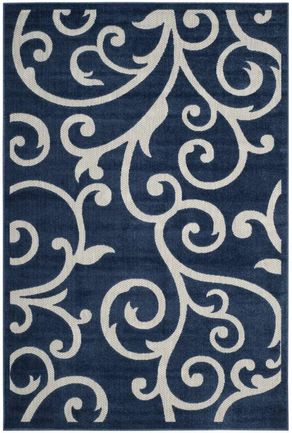 Safavieh Cottage Cot927b 5&3x22 x 7&7x22 Navy, Creme Rug