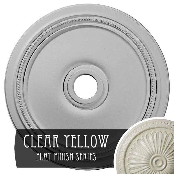 24x22OD x 3 5/8x22ID x 1 1/4x22P Diane Ceiling Medallion (Fits Canopies Up to 6 1/4x22) - Hand-Painted Clear Yellow