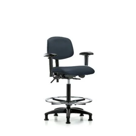 Noah Ergonomic Drafting Chair Symple Stuff Color: Imperial Blue, Casters/Glides: Glides, Tilt Function: Not Included