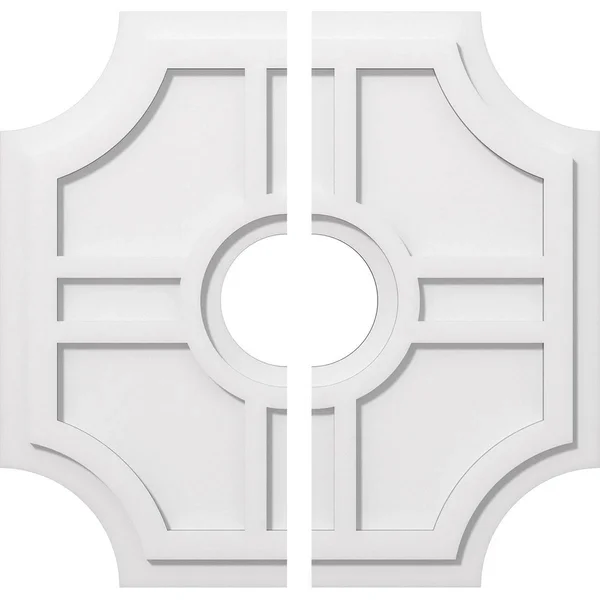 26 inchod x 6 inchid x 8 1/2 inchc x 1 inchp Haus Architectural Grade PVC Contemporary Ceiling Medallion - Two Piece