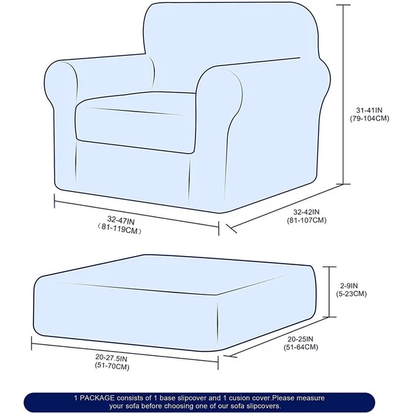 Subrtex Sofa Cover Stretch Slipcover with SEPARATE Cushion Covers - Loveseat - Sand