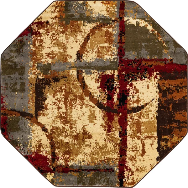 Coffee Shop 6 ft Octagon Multi Abstract, Geometric Area Rug