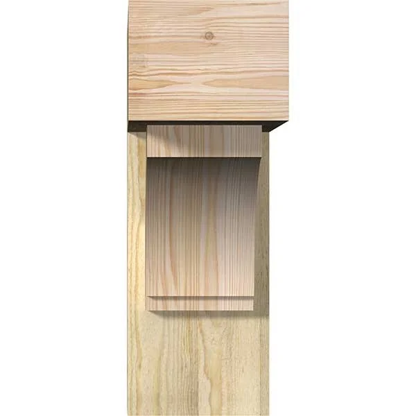 Ekena Millwork 1462870 8x22W x 22x22D x 22x22H Imperial Block Rough Sawn Bracket w/ Offset Brace, Douglas Fir