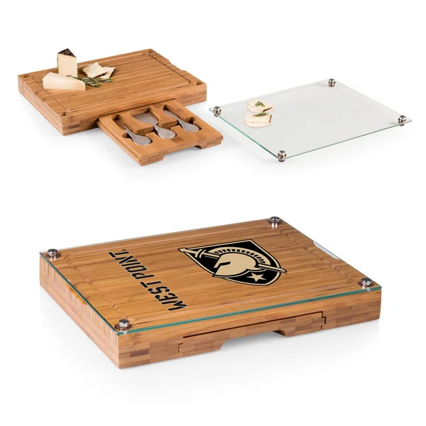 West Point Black Knights - Concerto Bamboo Cutting Board/Tray and Cheese Tools Set
