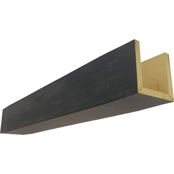 Ekena Millwork BMSD3C0120X040X144ES 12x22W x 4x22H x 12&L 3-Sided (U-beam) Sandblasted Endurathane Faux Wood Ceiling Beam, Aged