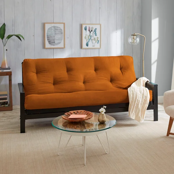 Porch & den Orenco Faux Suede Gel Pocket Coil Full-Size 10-Inch Futon Mattress - Brown
