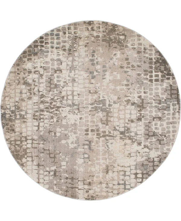 Unique Loom Nirvana Chromatic Area Rug - 8& x 8& Round - Gray