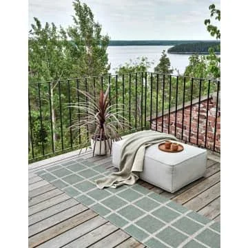 Pappelina - ADA Rug Army & Stone Metallic 70 x 225cm - Plastic, Green, Recycled Plastic - Green/Green