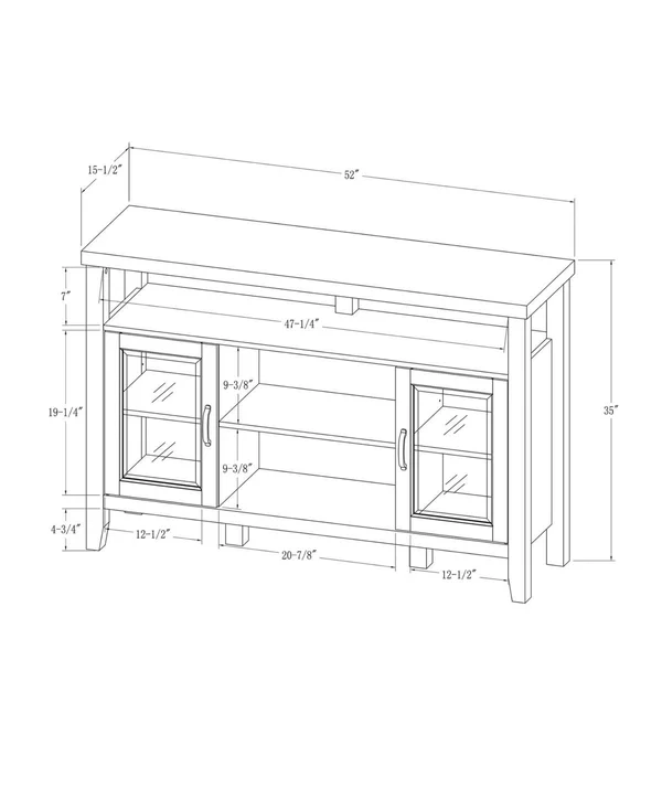 Walker Edison 52x22 Wood Console High Boy Buffet - Gray