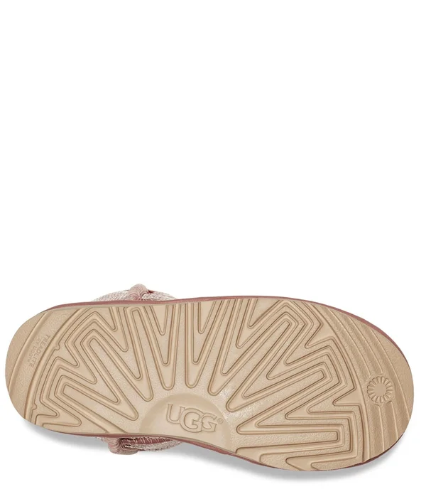 UGG Baby&s - Little Girl's & Girl's Classic Short II Sequin Star Sheepskin Boots - Pink - Size 6 (Child)